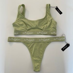 Ember Ribbed Knit Bra & Thong Set, NWT!